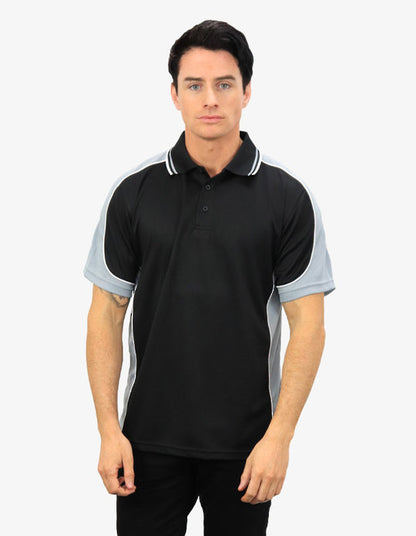 Be Seen Men's Polo Shirt With Striped Collar 1st( 10 Color All Black ) (BSP15)