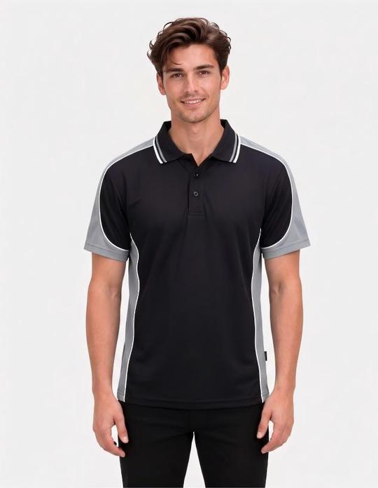 Be Seen Men's Polo Shirt With Striped Collar (BSP15)