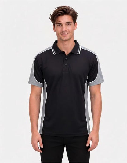 Be Seen Men's Polo Shirt With Striped Collar (BSP15)