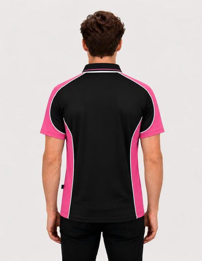 Be Seen Men's Polo Shirt With Striped Collar (BSP15)