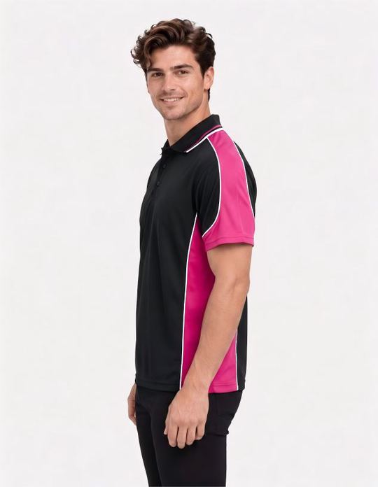 Be Seen Men's Polo Shirt With Striped Collar (BSP15)