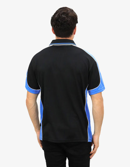 Be Seen Men's Polo Shirt With Striped Collar 1st( 10 Color All Black ) (BSP15)