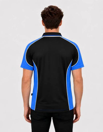 Be Seen Men's Polo Shirt With Striped Collar (BSP15)