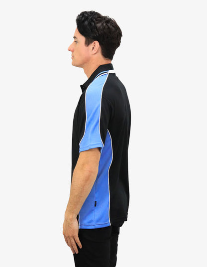 Be Seen Men's Polo Shirt With Striped Collar 1st( 10 Color All Black ) (BSP15)