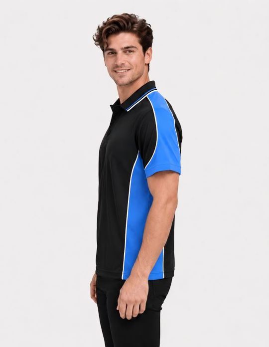 Be Seen Men's Polo Shirt With Striped Collar (BSP15)