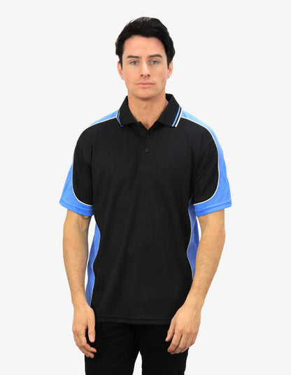 Be Seen Men's Polo Shirt With Striped Collar 1st( 10 Color All Black ) (BSP15)