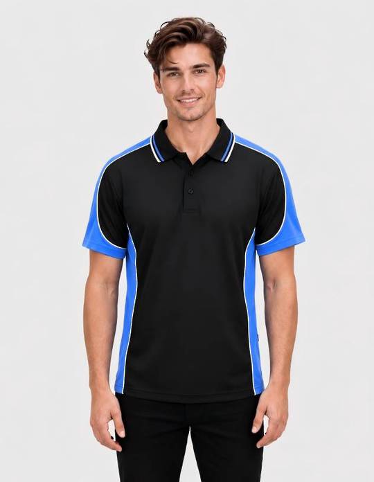 Be Seen Men's Polo Shirt With Striped Collar (BSP15)