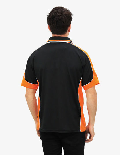 Be Seen Men's Polo Shirt With Striped Collar 1st( 10 Color All Black ) (BSP15)