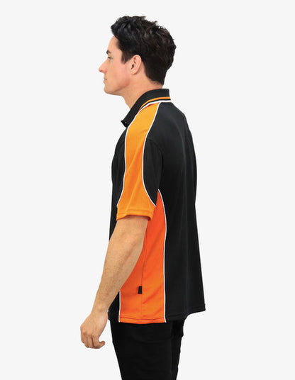 Be Seen Men's Polo Shirt With Striped Collar 1st( 10 Color All Black ) (BSP15)