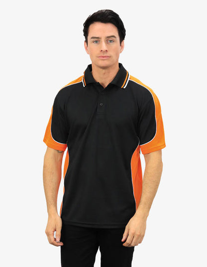 Be Seen Men's Polo Shirt With Striped Collar 1st( 10 Color All Black ) (BSP15)