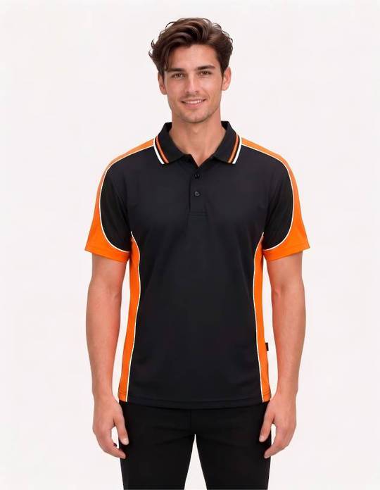 Be Seen Men's Polo Shirt With Striped Collar (BSP15)