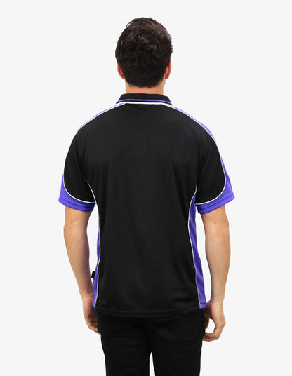 Be Seen Men's Polo Shirt With Striped Collar 1st( 10 Color All Black ) (BSP15)