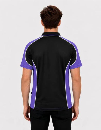 Be Seen Men's Polo Shirt With Striped Collar (BSP15)