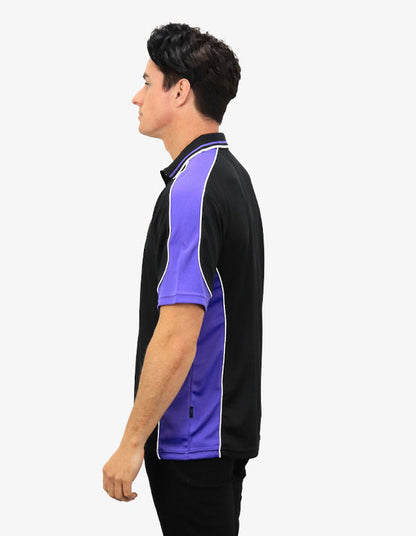 Be Seen Men's Polo Shirt With Striped Collar 1st( 10 Color All Black ) (BSP15)