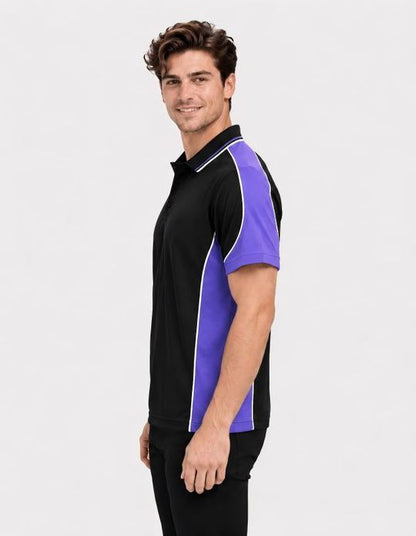 Be Seen Men's Polo Shirt With Striped Collar (BSP15)