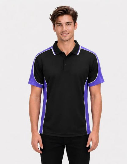 Be Seen Men's Polo Shirt With Striped Collar (BSP15)
