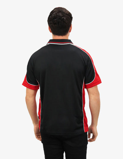 Be Seen Men's Polo Shirt With Striped Collar 1st( 10 Color All Black ) (BSP15)