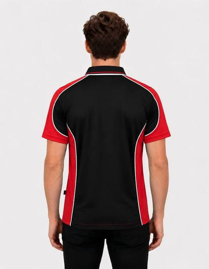 Be Seen Men's Polo Shirt With Striped Collar (BSP15)