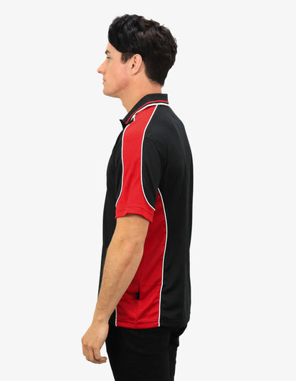 Be Seen Men's Polo Shirt With Striped Collar 1st( 10 Color All Black ) (BSP15)