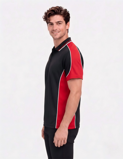 Be Seen Men's Polo Shirt With Striped Collar (BSP15)