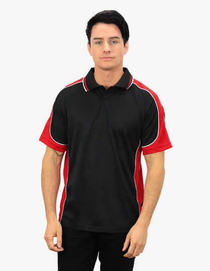 Be Seen Men's Polo Shirt With Striped Collar 1st( 10 Color All Black ) (BSP15)