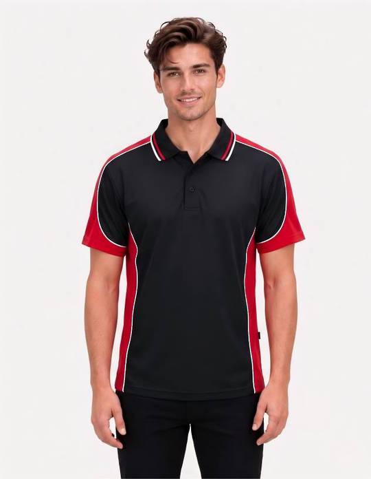 Be Seen Men's Polo Shirt With Striped Collar (BSP15)