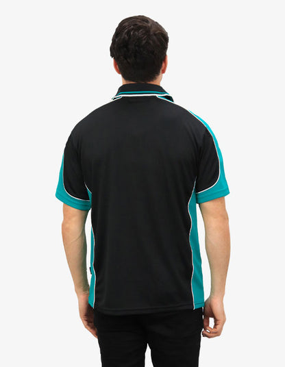 Be Seen Men's Polo Shirt With Striped Collar 1st( 10 Color All Black ) (BSP15)