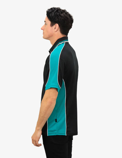 Be Seen Men's Polo Shirt With Striped Collar 1st( 10 Color All Black ) (BSP15)