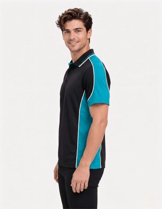 Be Seen Men's Polo Shirt With Striped Collar (BSP15)