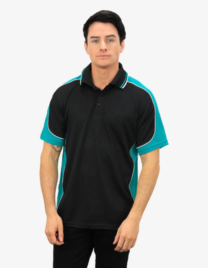 Be Seen Men's Polo Shirt With Striped Collar 1st( 10 Color All Black ) (BSP15)
