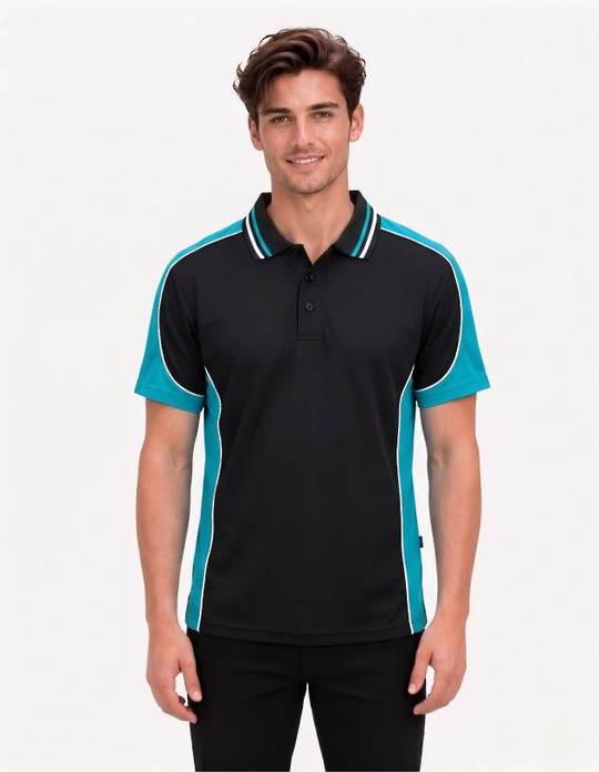 Be Seen Men's Polo Shirt With Striped Collar (BSP15)