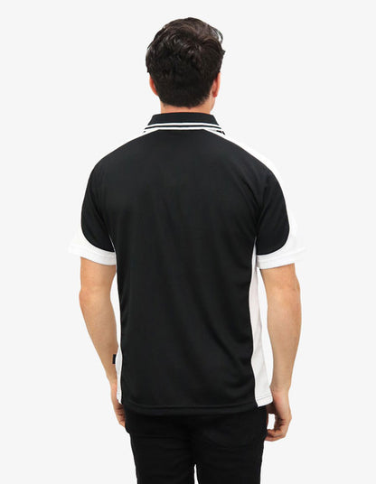 Be Seen Men's Polo Shirt With Striped Collar 1st( 10 Color All Black ) (BSP15)