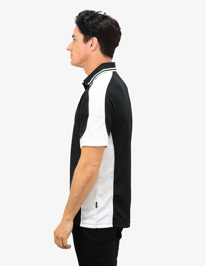 Be Seen Men's Polo Shirt With Striped Collar 1st( 10 Color All Black ) (BSP15)