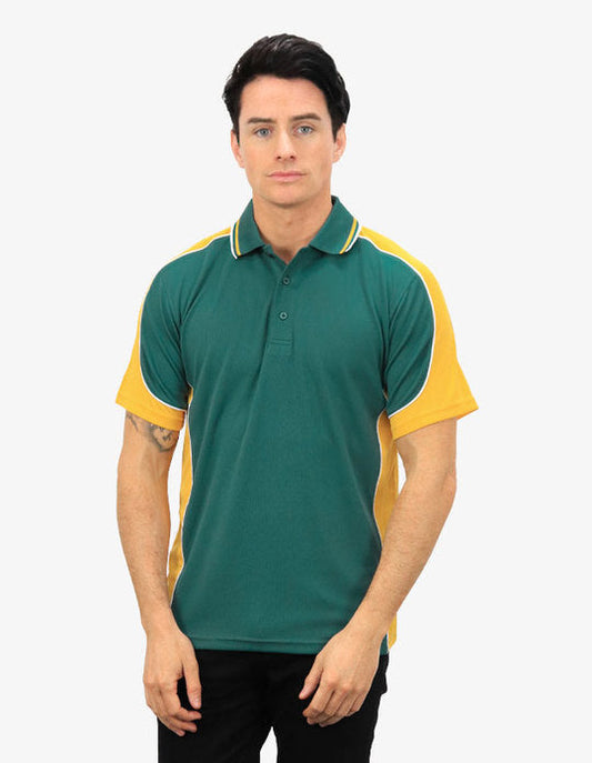 Be Seen Men's Polo Shirt With Striped Collar (BSP15)-Clearance