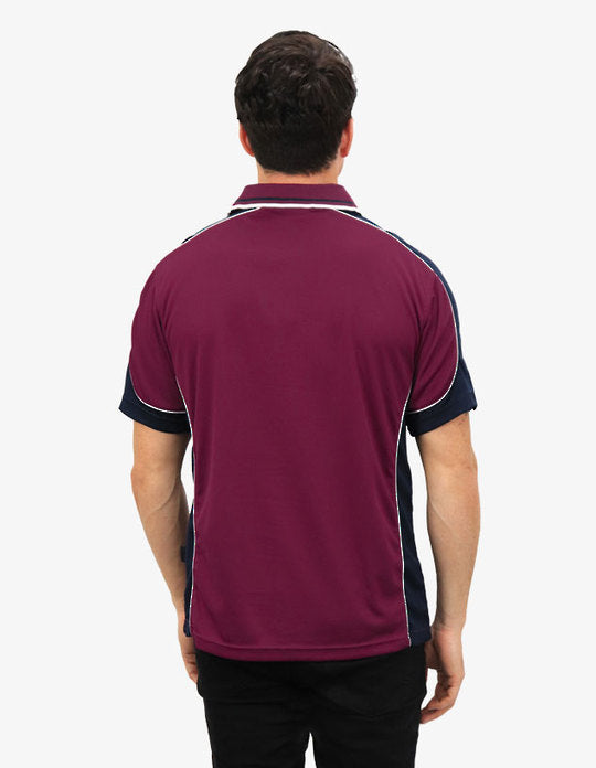 Be Seen Men's Polo Shirt With Striped Collar (BSP15)