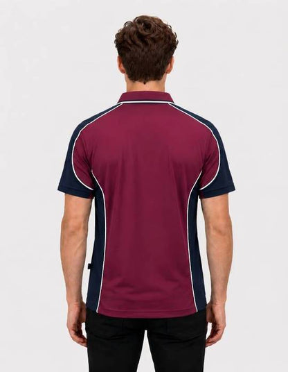 Be Seen Men's Polo Shirt With Striped Collar (BSP15)