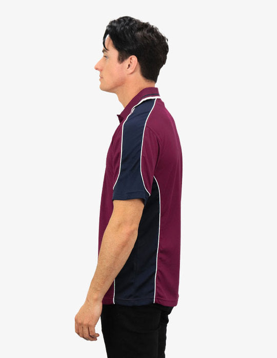 Be Seen Men's Polo Shirt With Striped Collar (BSP15)