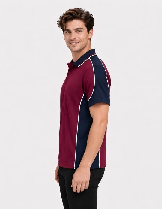 Be Seen Men's Polo Shirt With Striped Collar (BSP15)
