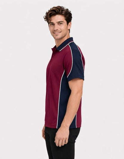 Be Seen Men's Polo Shirt With Striped Collar (BSP15)