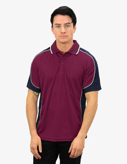 Be Seen Men's Polo Shirt With Striped Collar (BSP15)