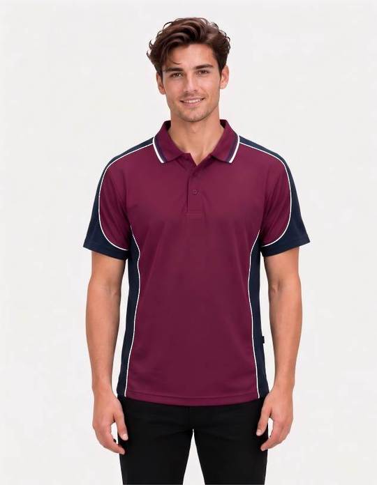 Be Seen Men's Polo Shirt With Striped Collar (BSP15)