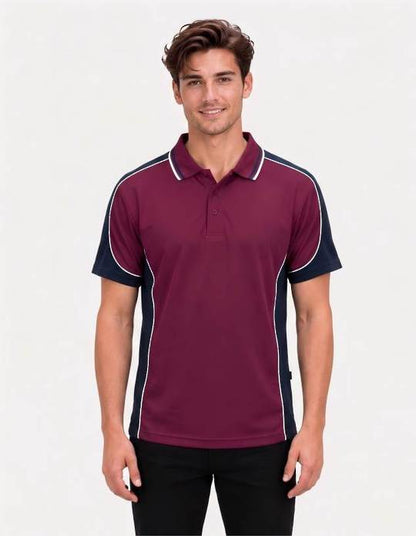 Be Seen Men's Polo Shirt With Striped Collar (BSP15)