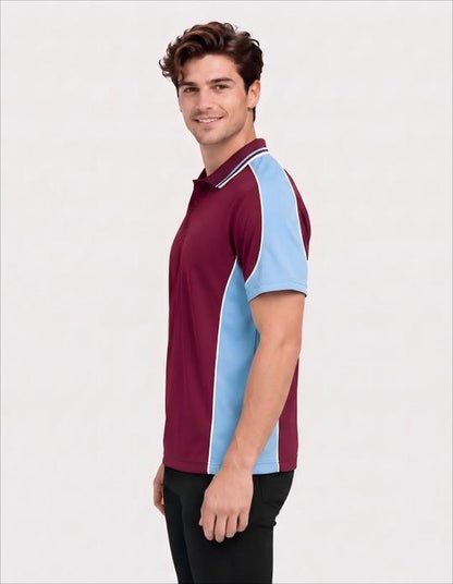 Be Seen Men's Polo Shirt With Striped Collar (BSP15)