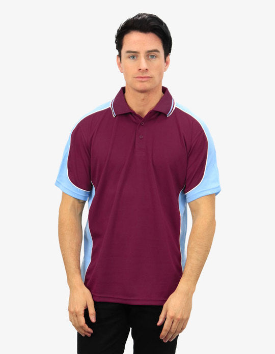 Be Seen Men's Polo Shirt With Striped Collar (BSP15)