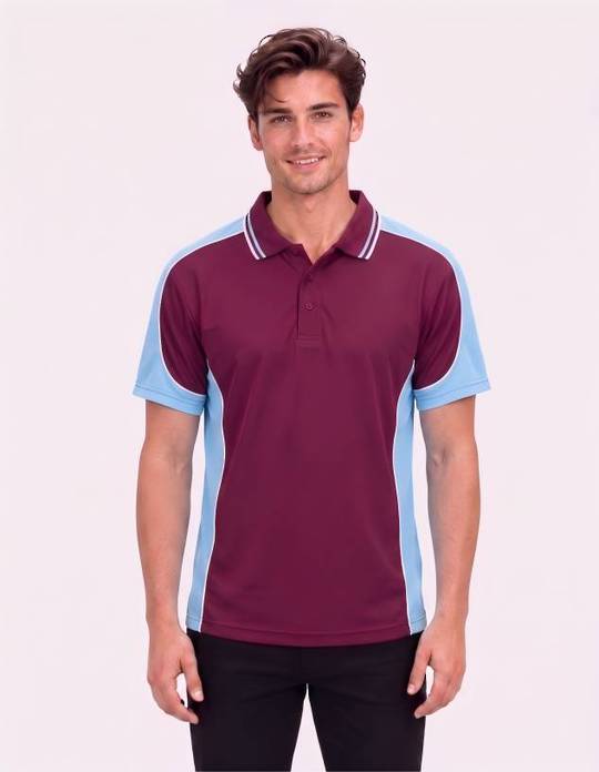 Be Seen Men's Polo Shirt With Striped Collar (BSP15)