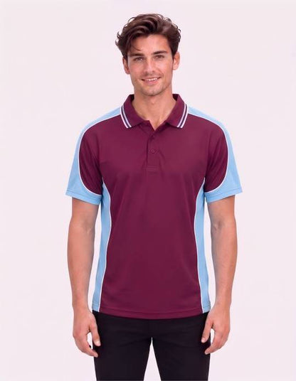 Be Seen Men's Polo Shirt With Striped Collar (BSP15)
