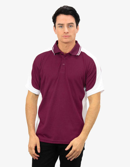 Be Seen Men's Polo Shirt With Striped Collar (BSP15)
