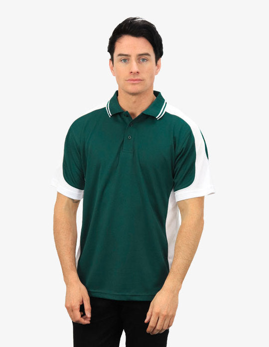 Be Seen Men's Polo Shirt With Striped Collar (BSP15)