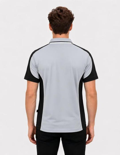 Be Seen Men's Polo Shirt With Striped Collar (BSP15)