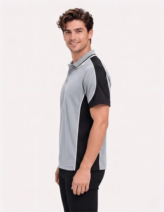 Be Seen Men's Polo Shirt With Striped Collar (BSP15)